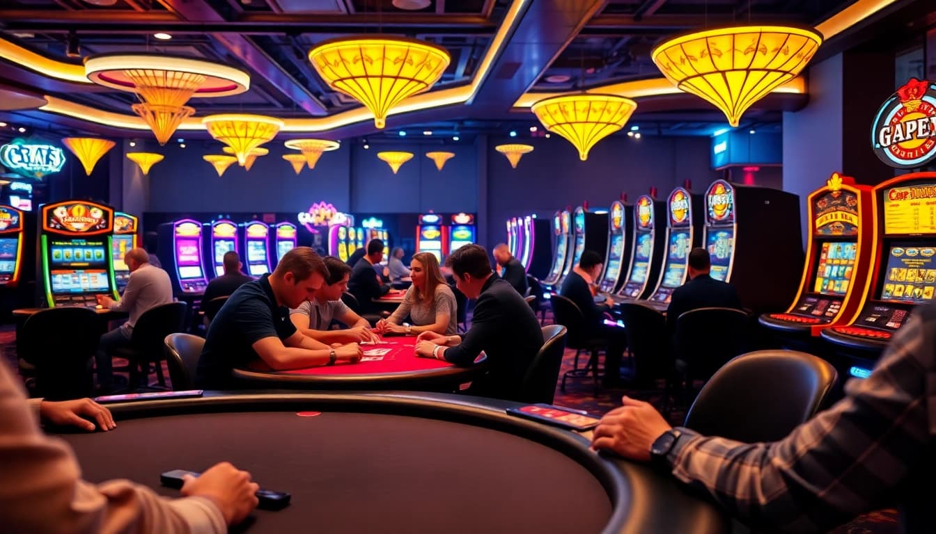 Engaging players at a Non gamstop Casino Uk showcasing vibrant games and lively atmosphere.