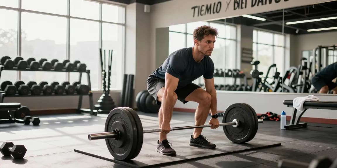Pharmaqo Shop athlete lifting weights in a modern gym setting.