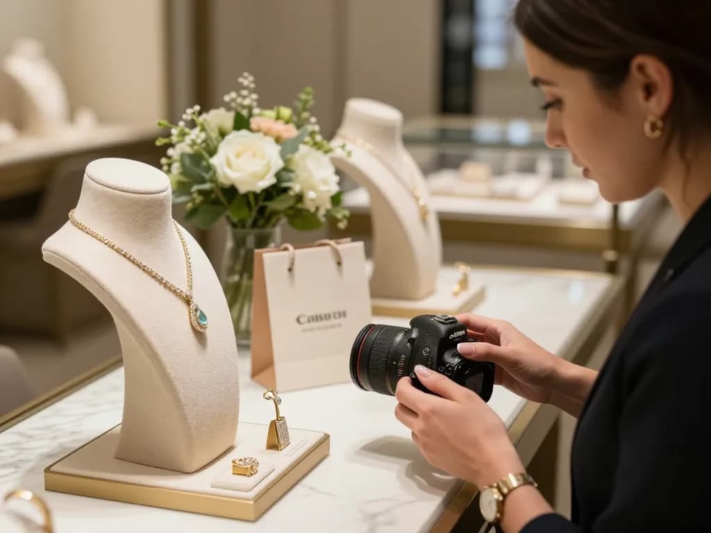 Explore the facts about luxury jewelry with a shopper and expert in an elegant retail setting.