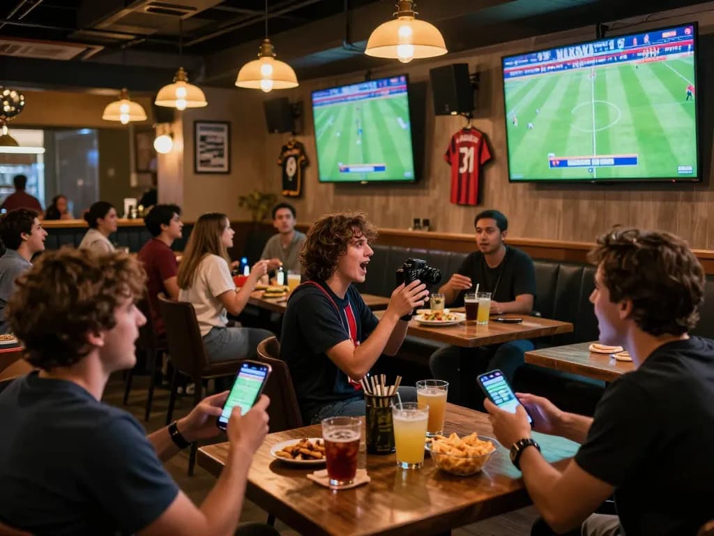 Cà Khịa TV patrons enjoying live sports betting while watching football, capturing the excitement of real-time action