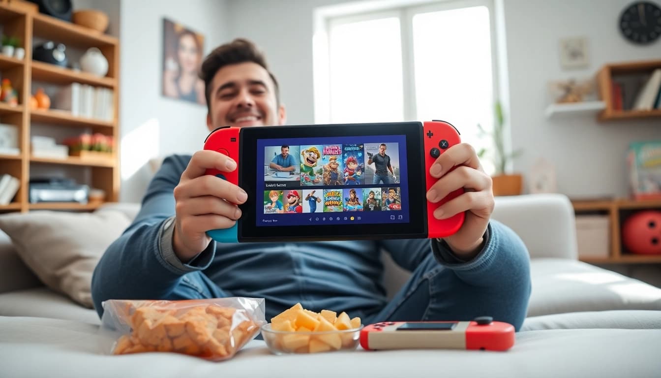 Experience vibrant gaming with Nintendo Switch 2 reviews showcased in a lively living room.