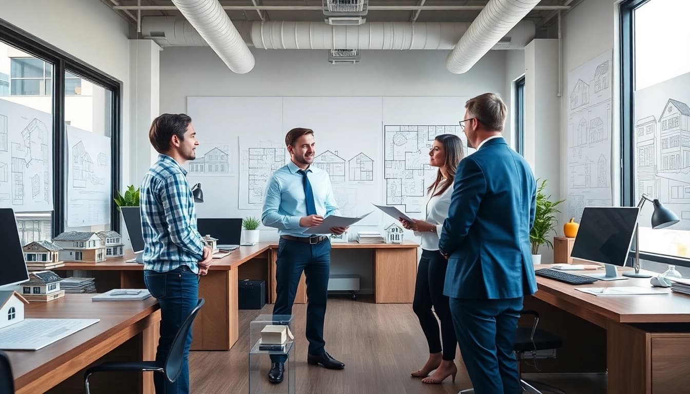 Contact residential architect Boston for personalized design consultations in a modern office setting.