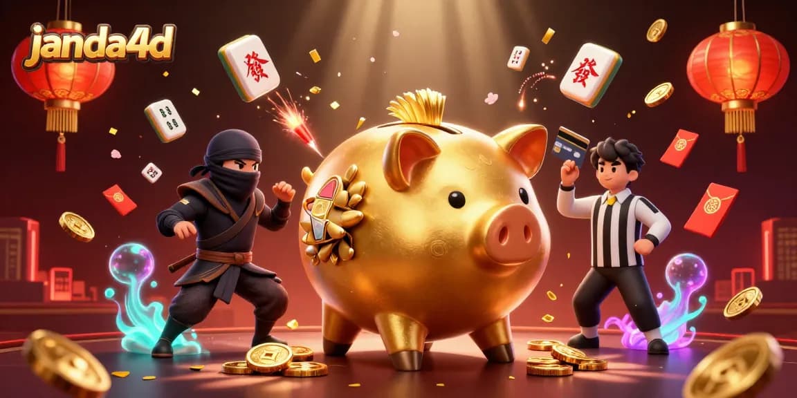 Ilustrasi kasino janda4d menunjukkan karakter menarik dalam suasana game yang penuh semangat.