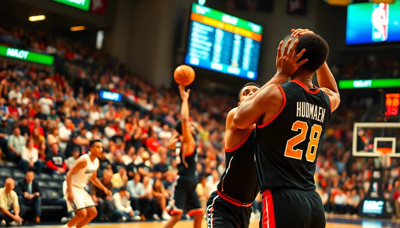 nba중계 중 흥미진진한 농구경기 장면을 보여주는 이미지