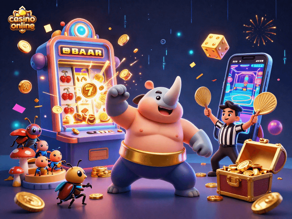 Visualize exciting gameplay at casino online with animated characters and dynamic casino elements.