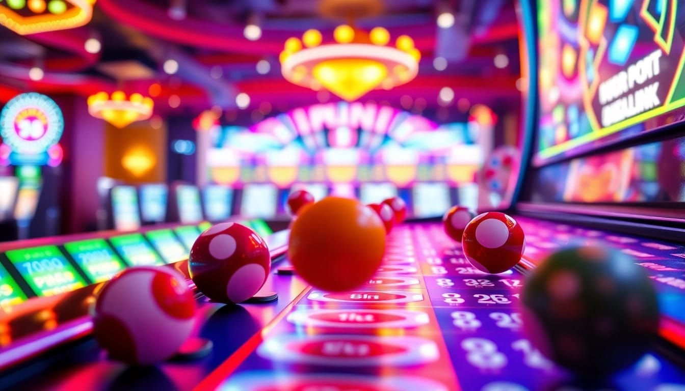 Menampilkan permainan slot plinko yang menarik berkembang dengan bola jatuh dan pengganda unik.