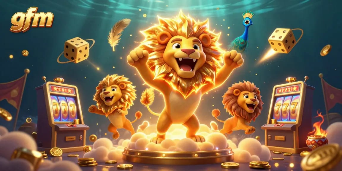 Experience thrilling gaming at gfm with vibrant golden visuals and casino excitement.