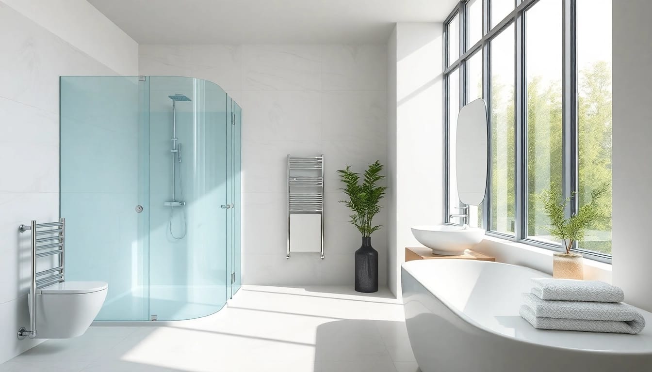 Erleben Sie die eleganten Badsysteme von sonni sanitär GmbH mit modernen Duschwänden.