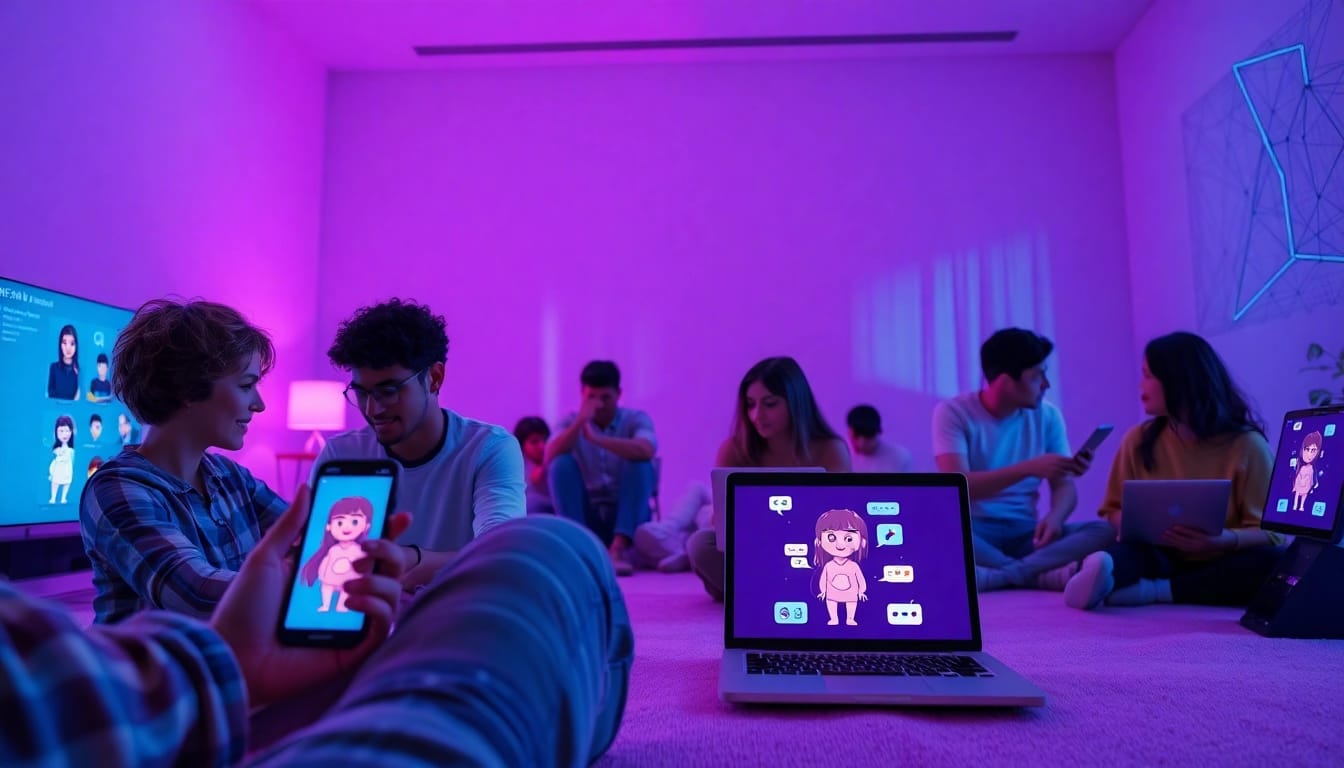 Engaging users interacting with nsfw ai platforms in a modern digital setting