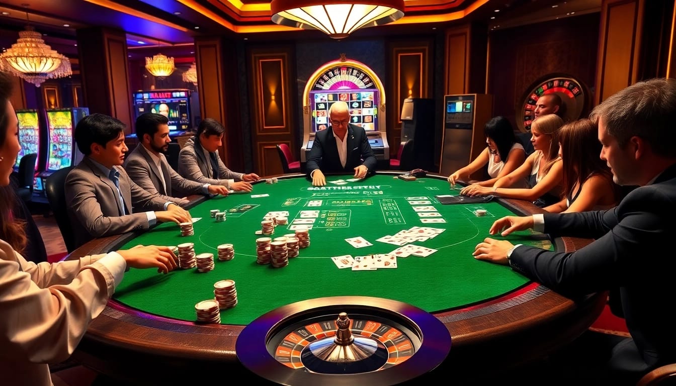 Engage in strategic poker at hay.win, featuring luxurious tables and vibrant casino ambiance.