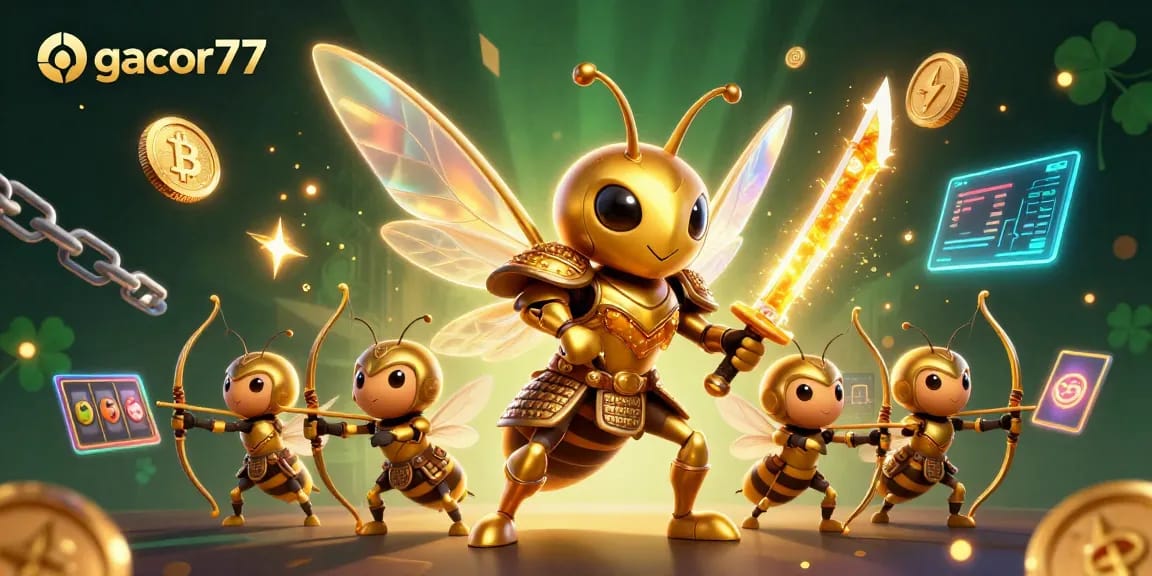 Menangkan slot gacor77 dengan hornet samurai berkilau dan simbol jackpot yang berpendar!