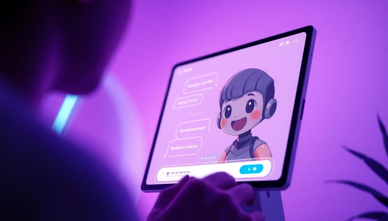 Engaging AI NSFW chatbot interface showcasing modern technology and vibrant colors.