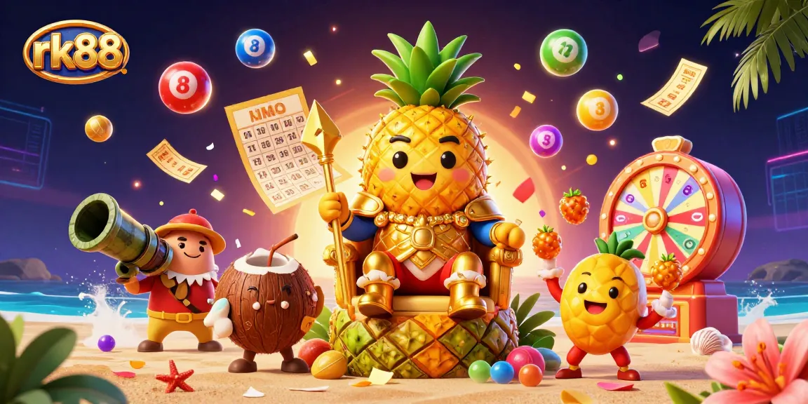 Engage with the vibrant carnival atmosphere of rk88 as the pineapple king reigns in beach casino fun.