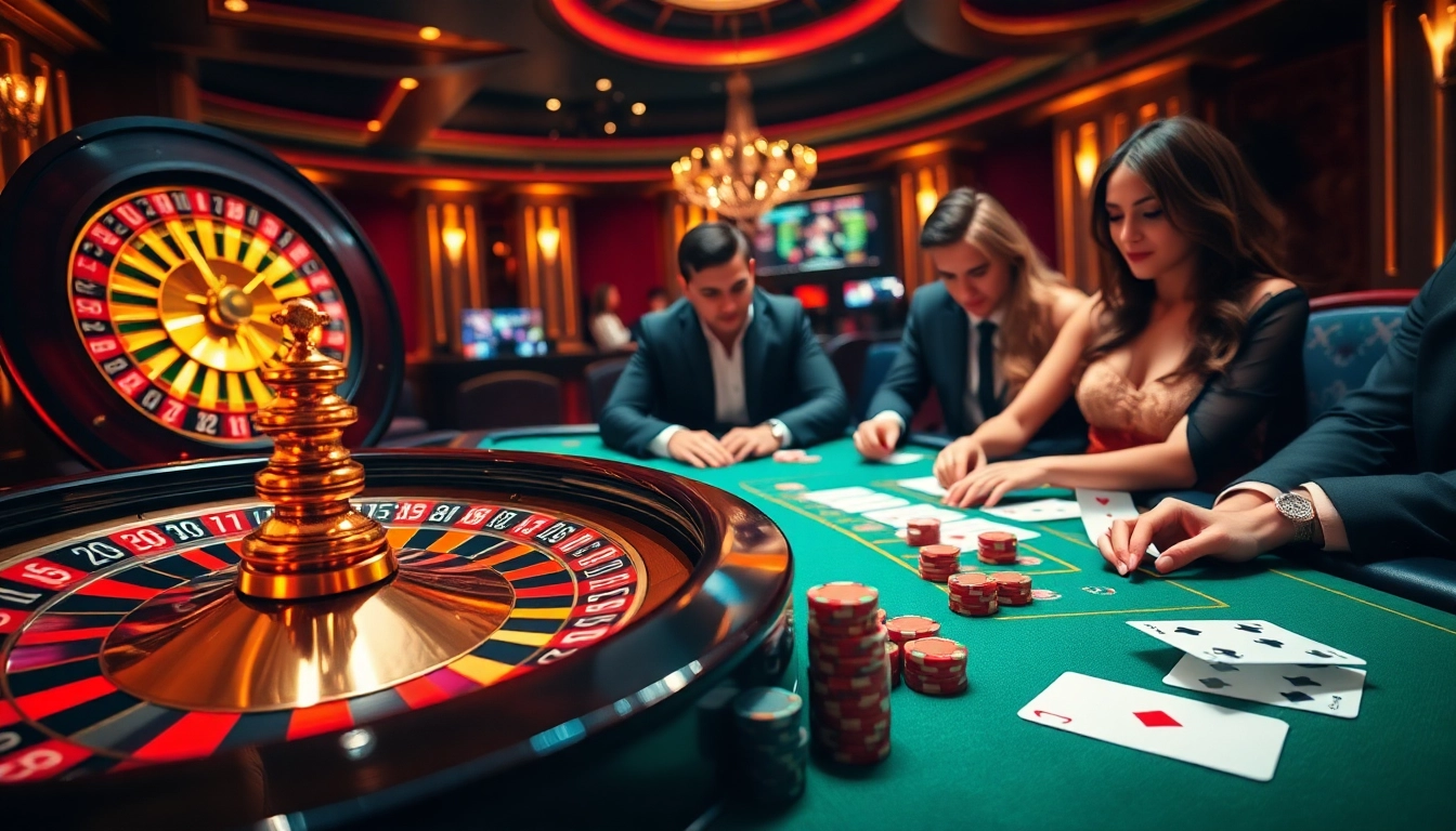 Experience the thrill of gaming at lc88.com with vibrant casino tables and players.