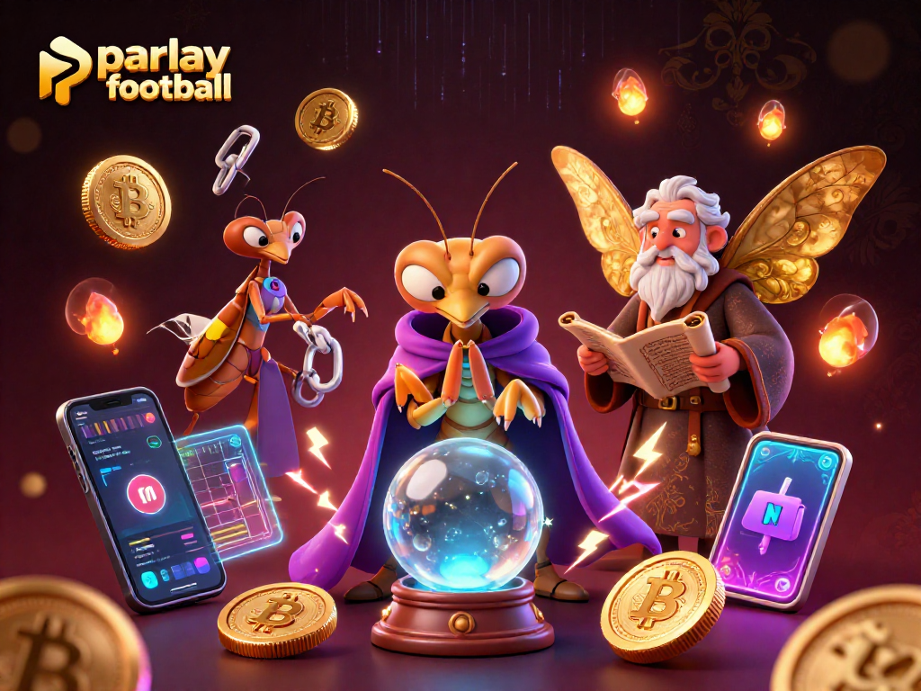 Experience parlay football thrills with vibrant 3D characters, crypto elements, and high-energy casino vibe.
