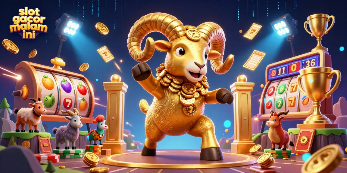 Experience winning excitement with slot gacor malam ini in this vibrant casino scene featuring gold coins and dynamic slot reels.