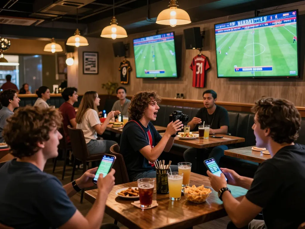 Cà Khịa TV patrons enjoying live sports betting while watching football, capturing the excitement of real-time action