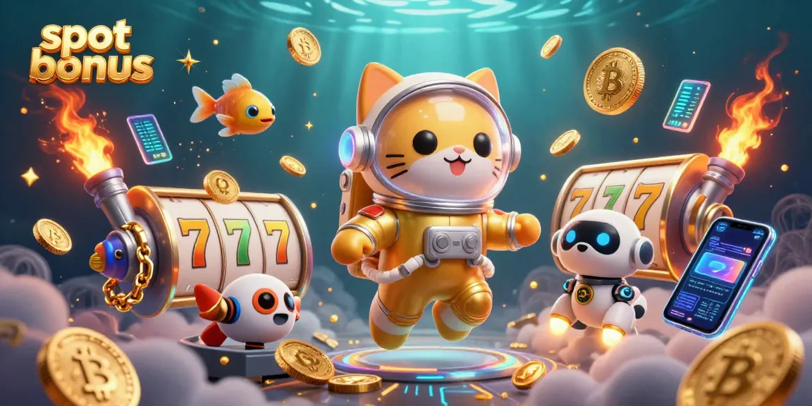 Engage with thrilling slot bonus features amidst vibrant 3D cartoon characters in a rich casino scene.