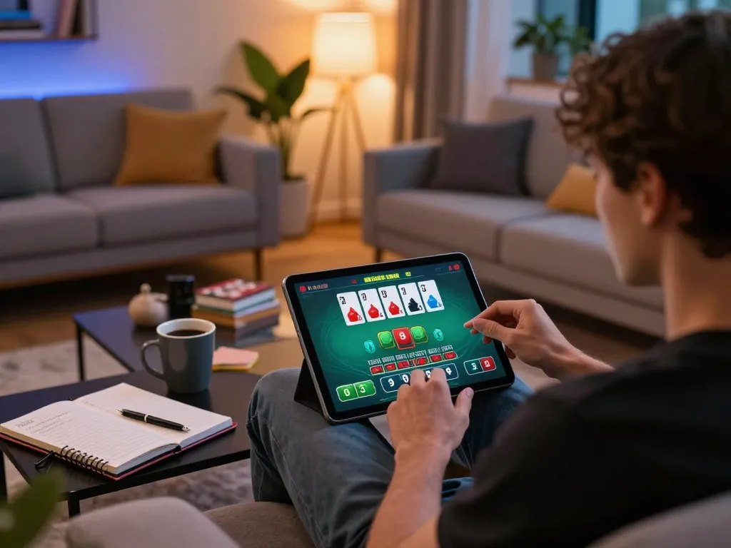 Engaging in live dealer blackjack on tablet, showcasing casino online stranieri sicuri for responsible gaming.