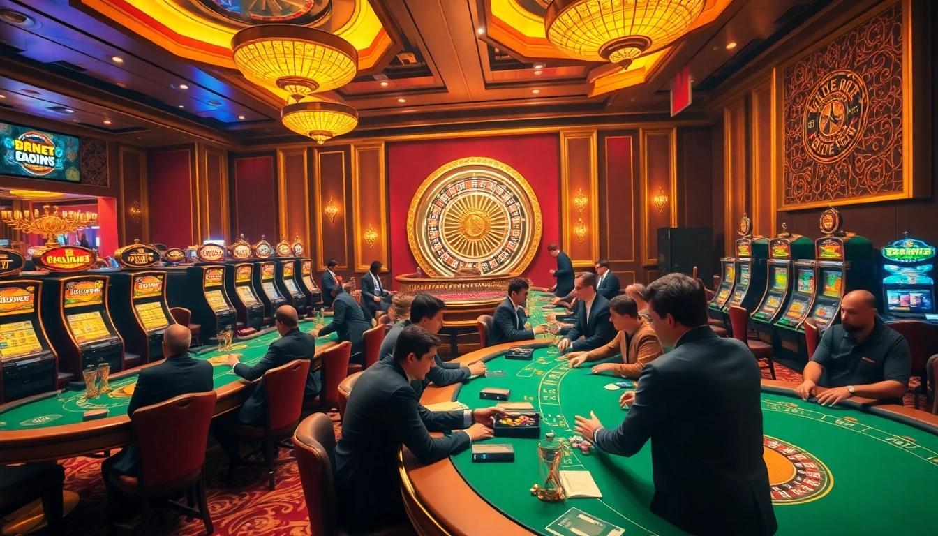 Players confidently gambled at gg88bz's luxurious casino, enjoying vibrant tables and spinning roulette.