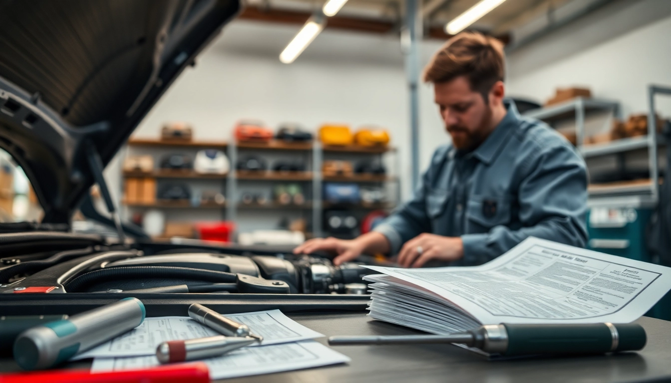 Discover mechanical breakdown coverage alternative with a mechanic inspecting a vehicle engine in a bright, organized garage.