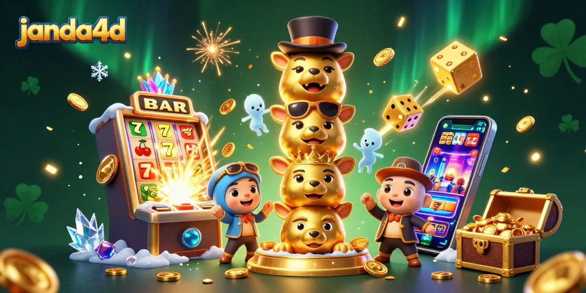 Menangkan jackpot di janda4d dengan mesin slot berwarna cerah dan simbol keberuntungan yang memukau.