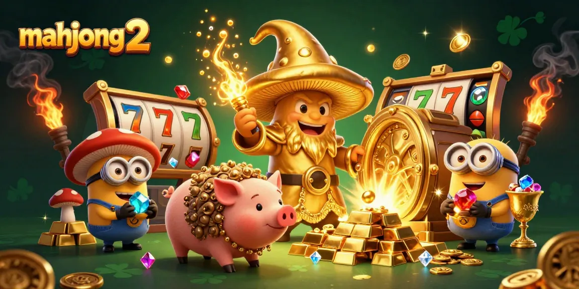 Engage in mahjong 2 gameplay with vibrant treasures and heroic characters amidst a dynamic casino scene.