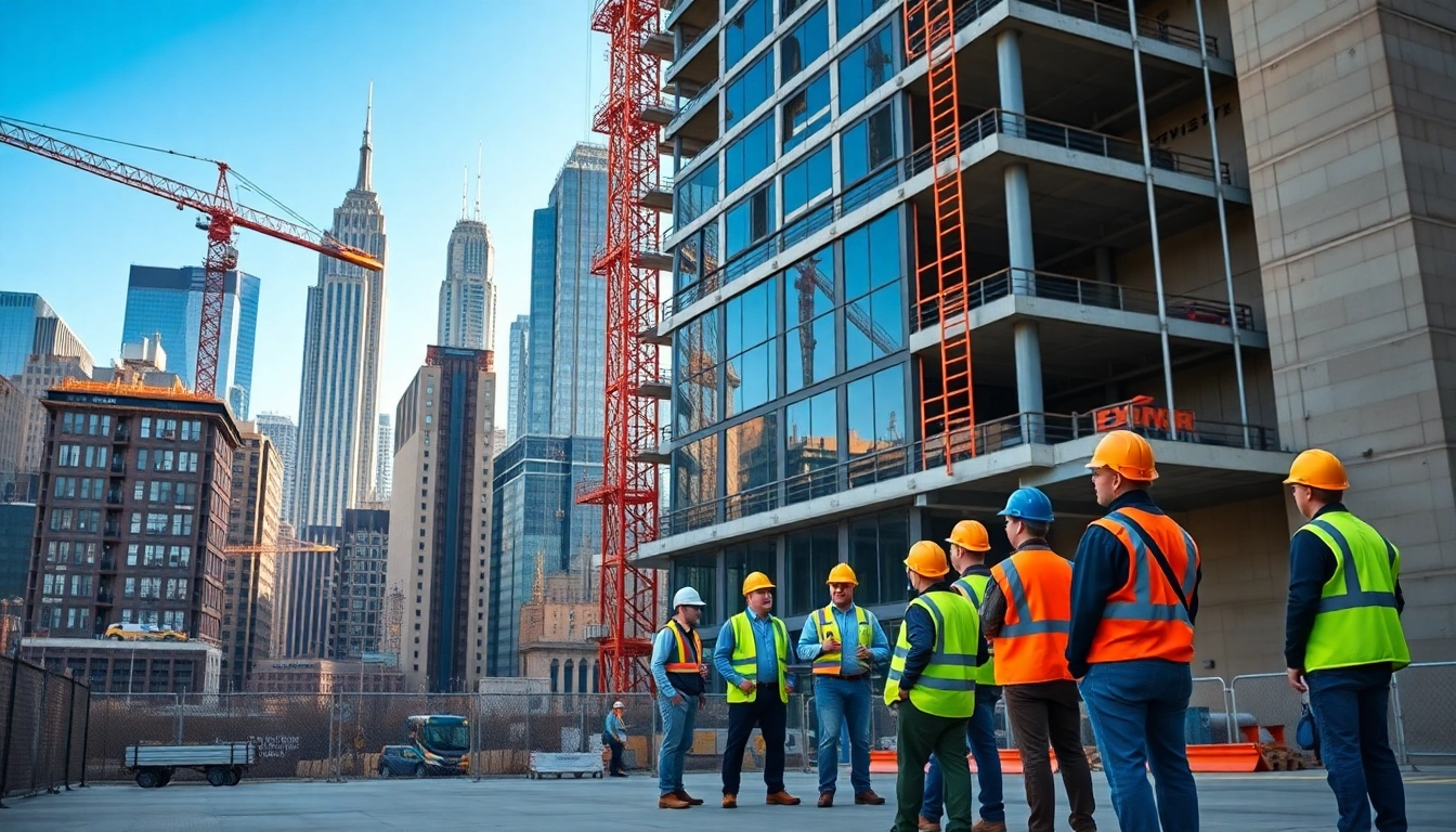 Building project by a skilled New York City Commercial General Contractor showcases teamwork and urban development.
