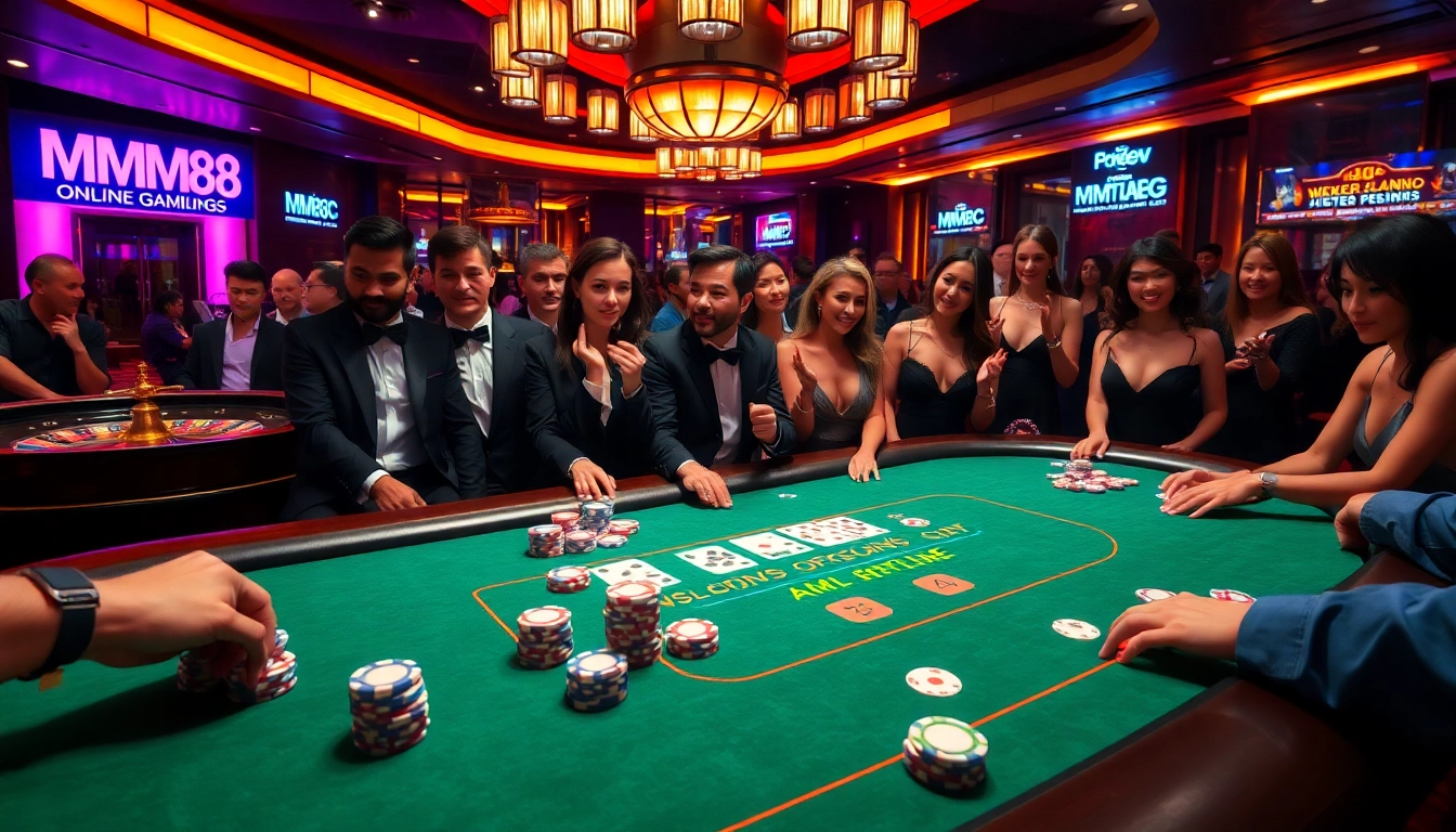 High-stakes poker scene featuring mm88 kjc with vibrant atmosphere and engaged players.