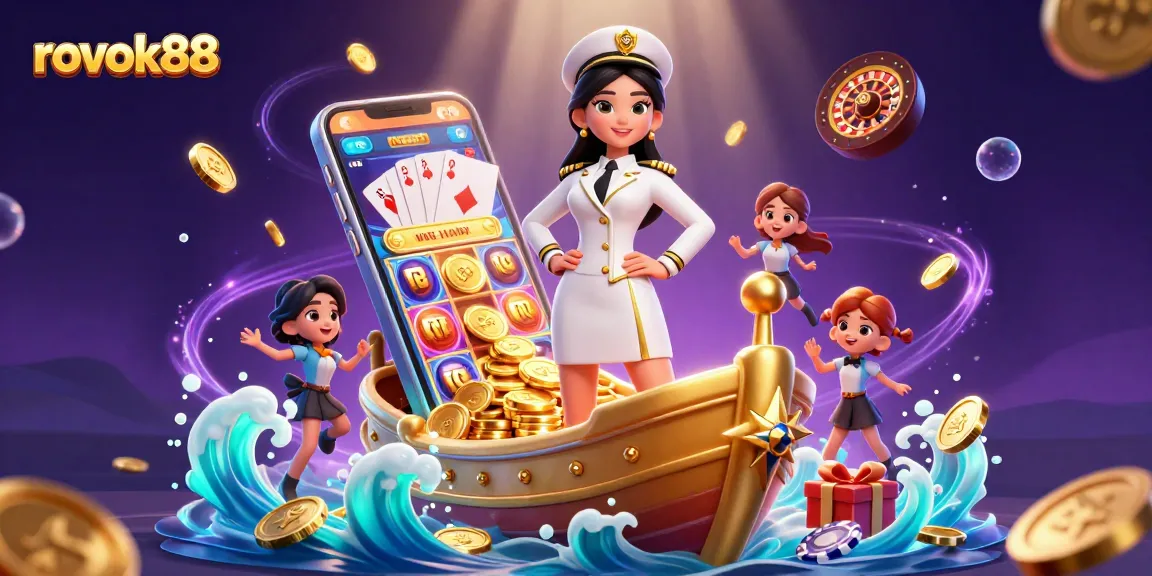 Experience the excitement of rokok88 with a dynamic scene of casino elements and a commanding figure.