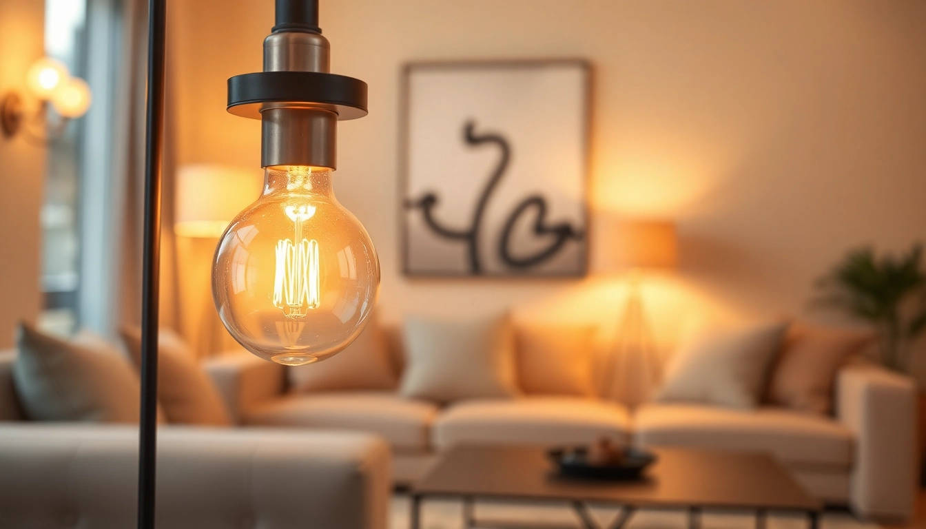 Enhance your decor with the bright glow of a g16 bulb in a stylish living room lamp.