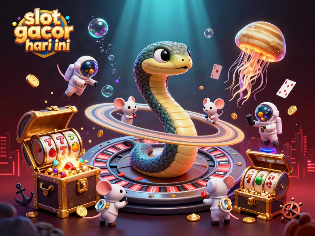 Experience thrilling action with slot gacor hari ini as astronaut mice interact with a roulette wheel.