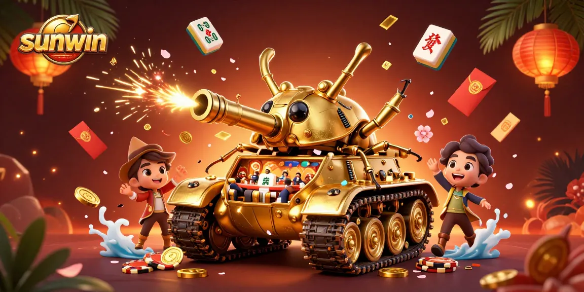 Experience thrilling gameplay at sunwin with a captivating 3D illustration of a unique casino mobile tank.
