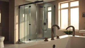 Genießen Sie die Eleganz der sonni Duschkabine mit stilvollen Schiebetüren und Glasablagen in einem modernen Badezimmer.