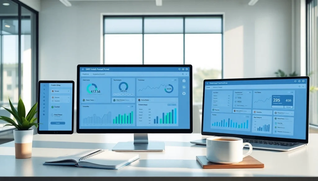 View of an SMM reseller panel interface on modern devices, highlighting analytics and metrics.