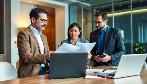 카드 현금화 관련 전문 상담을 하는 장면, 성별과 인종 다양성을 가진 전문가와 고객