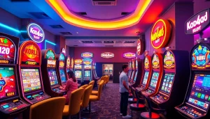 Experience Kode4d slot excitement with vibrant gaming machines and happy players in a welcoming environment.