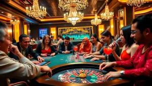 Engaged players enjoying games at Canada casinos online in a luxurious setting.