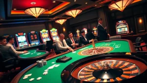 Experience the thrill of Daftar Modal138 at an upscale casino gaming table, rich with poker chips and cards.