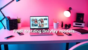 Find trending OnlyFans models in a modern workspace showcasing social media engagement and creativity.