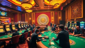 Players confidently gambled at gg88bz's luxurious casino, enjoying vibrant tables and spinning roulette.