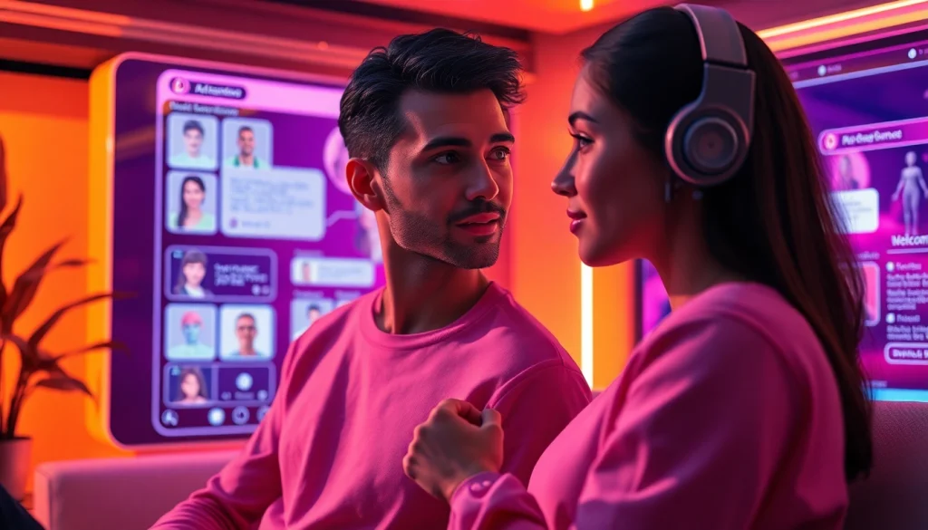 Engaging AI sex interactions in a cozy virtual space with diverse characters