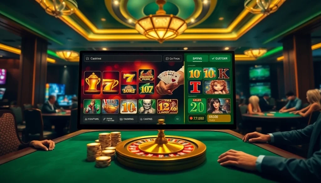 Engaging casino scene highlighting bk8thai ทางเข้า with vibrant games and elegant poker chips.