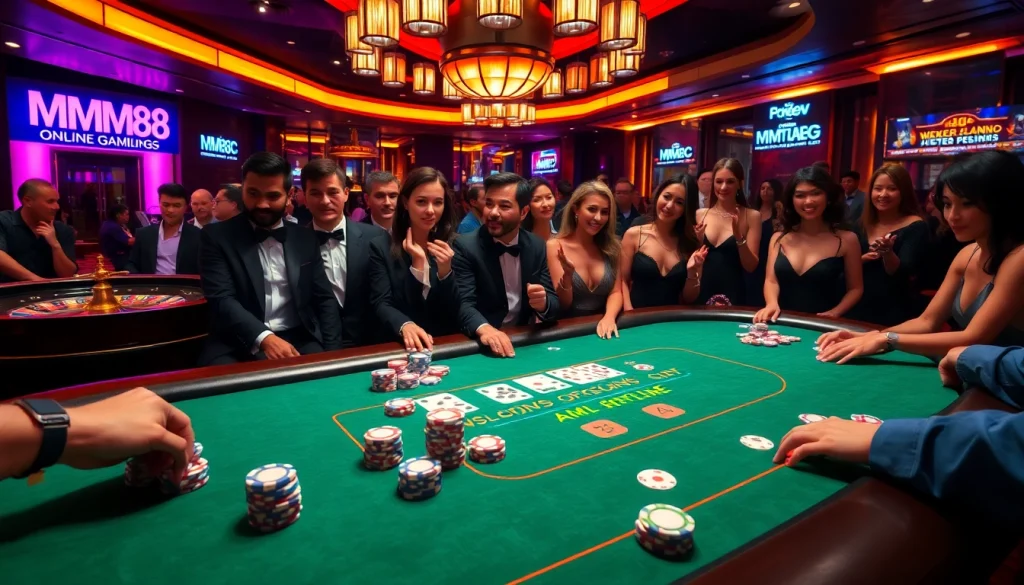 High-stakes poker scene featuring mm88 kjc with vibrant atmosphere and engaged players.