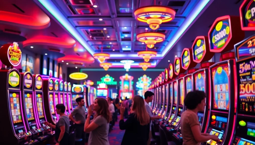 Mengalami slot depo 1000 dengan mesin slot berwarna-warni dan suasana kasino yang energetik.