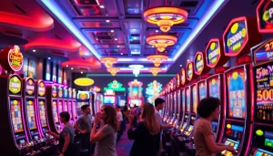 Mengalami slot depo 1000 dengan mesin slot berwarna-warni dan suasana kasino yang energetik.