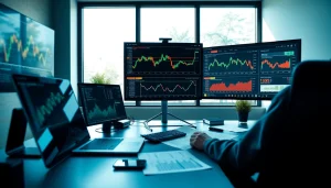 Infosec professional analyzing e-commerce price tracking data in a modern workspace.