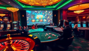 Découvrez l'excitation d'un casino fiable en ligne avec des joueurs aux tables de roulette et de poker.