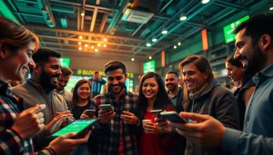 Kèo nhà cái displayed on digital screens in a vibrant, engaging sports betting environment.