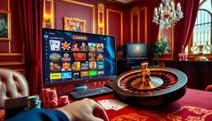 Découvrez l'excitation d'un casino fiable en ligne avec des jetons de poker vibrants et une interface de jeu en ligne élégante.